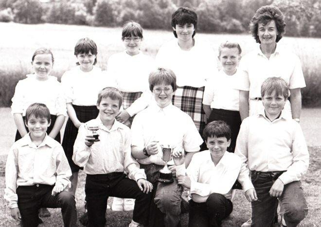 Balquidder Primary School, the teacher is Joan Mann and the photo was taken in the 1980s